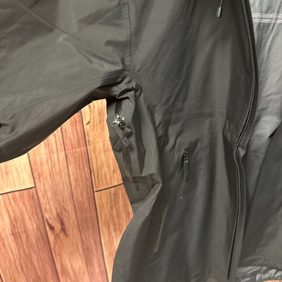 Men's Arcteryx Jacket Black Waterproof Breathable Hooded Hard Shell Jacket - Picture 7 of 9